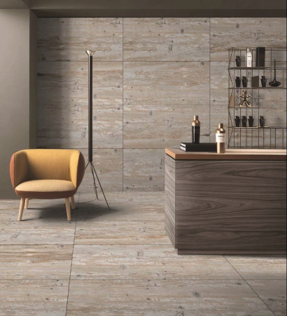 Glazed Porcelain Tiles 600x1200 MM Carving ashwood grey