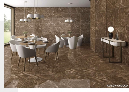 Glazed Porcelain Tiles 600x1200 MM Glossy adison choco