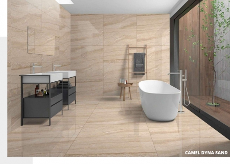 Glazed Porcelain Tiles 600x1200 MM Glossy camel dyna sand