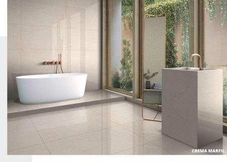 Glazed Porcelain Tiles 600x1200 MM Glossy crema marfil