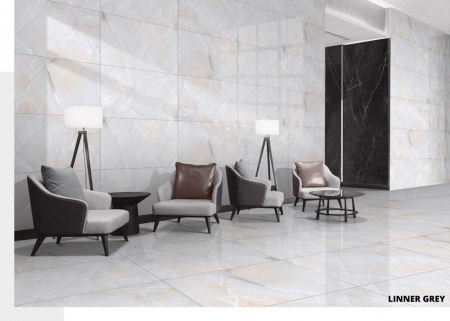 Glazed Porcelain Tiles 600x1200 MM Glossy linner grey