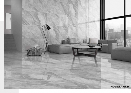 Glazed Porcelain Tiles 600x1200 MM Glossy novella grey