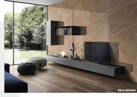 Glazed Porcelain Tiles 600x1200 MM Glossy osla brown