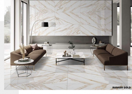 Glazed Porcelain Tiles 600x1200 MM Glossy ranger gold