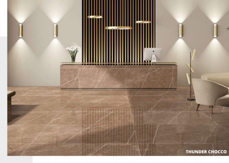 Glazed Porcelain Tiles 600x1200 MM Glossy thunder choco