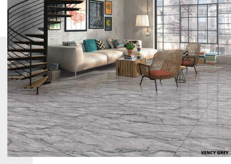 Glazed Porcelain Tiles 600x1200 MM Glossy vency grey