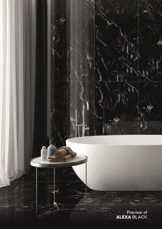 Glazed Porcelain Tiles 600x1200 MM High Glossy alexa black