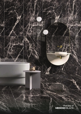 Glazed Porcelain Tiles 600x1200 MM High Glossy mediceo black