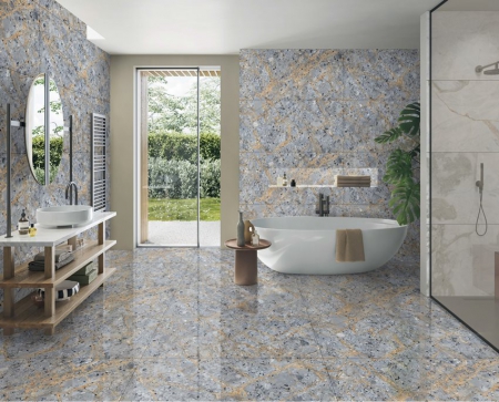 Glazed Porcelain Tiles 600x1200 MM Never End granger azul