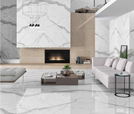 Slab Porcelain Tiles 1200x2400 MM High Gloss calcutta elite