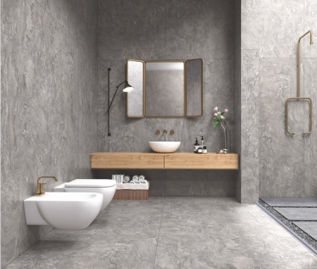 Slab Porcelain Tiles 1200x2400 MM High Gloss tobacco grey