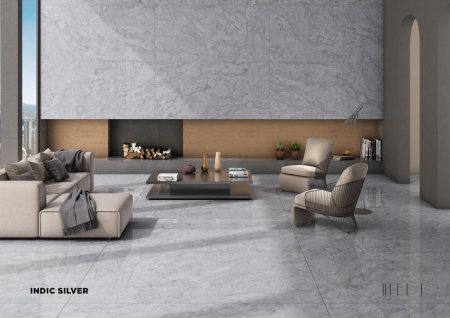 Slab Porcelain Tiles 800x1600 MM Gloss indic silver