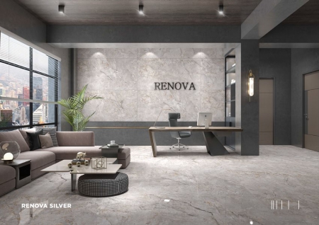 Slab Porcelain Tiles 800x1600 MM Gloss renova silver