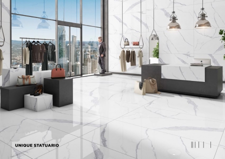 Slab Porcelain Tiles 800x1600 MM Gloss unique statuario