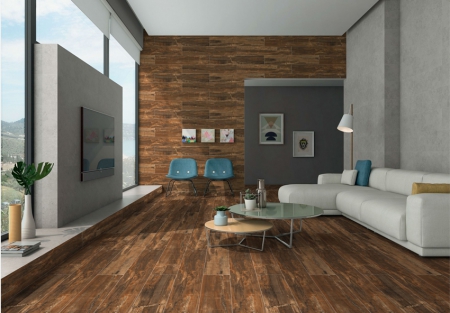 Wooden Plank Porcelain Tiles 200x1200 MM Matt noicy brown