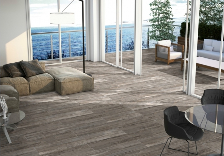 Wooden Plank Porcelain Tiles 200x1200 MM Matt noicy grey